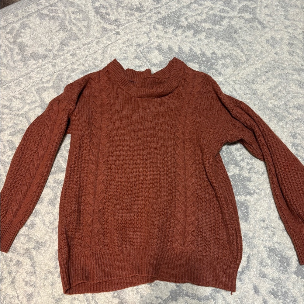 Rust Cable Knit Sweater